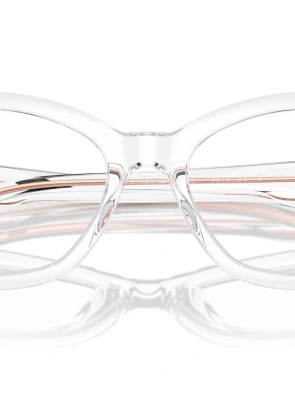 Clear Frame Women's Eyeglasses with Rose Gold Accents